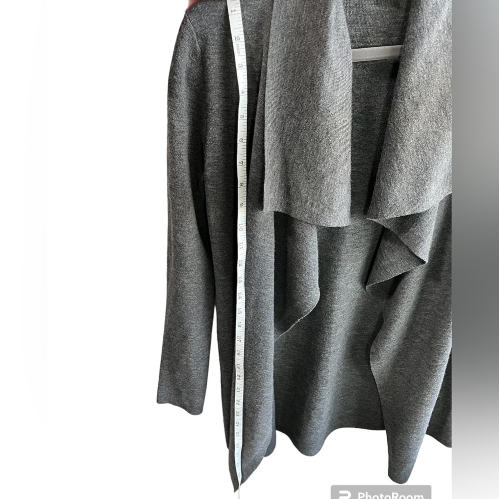 Theory Grey Trincy Evian Wool Draped Open Front C… - image 7